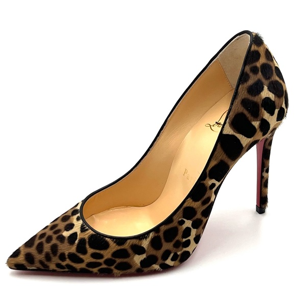 Christian Louboutin Leopard Kate 100 Pony Heels - Picture 2 of 7